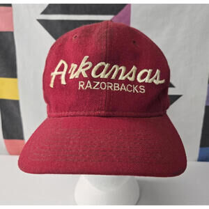 Sports Specialties Vintage Arkansas Razorbacks Script Red Wool Snapback Hat